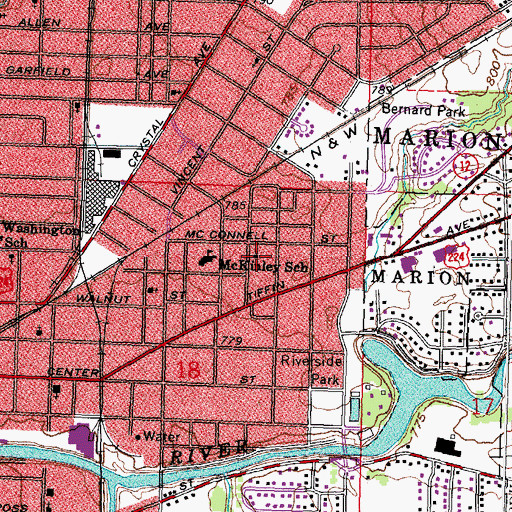 Topographic Map of Church of God, OH