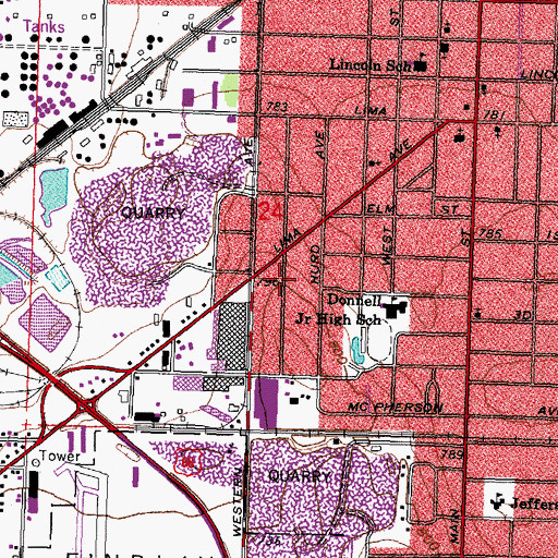 Topographic Map of Church of the Nazarene, OH
