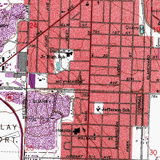 Topographic Map of Douglas Park, OH