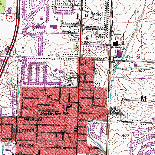 Topographic Map of Findlay Fire Department Station 2, OH