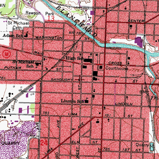 Topographic Map of Grace Evangelical Congregational Church, OH