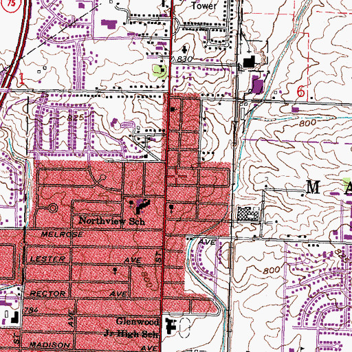 Topographic Map of Hancock County Childrens Home, OH