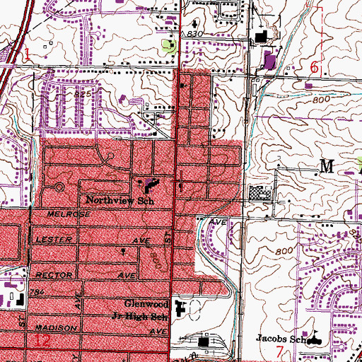 Topographic Map of Northview Methodist Church (historical), OH