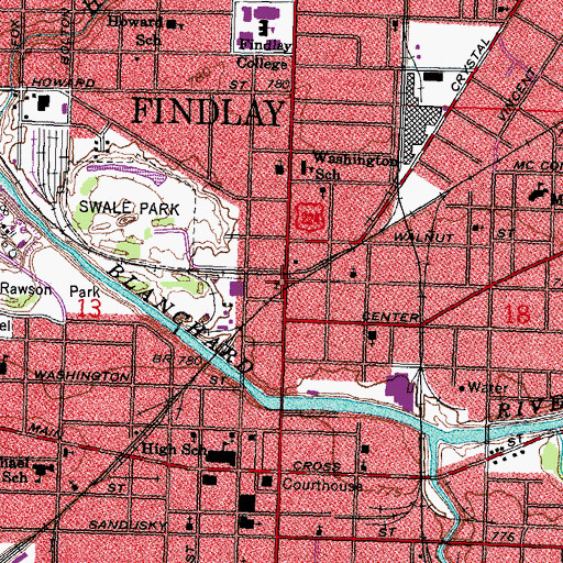 Topographic Map of Pentecostal Faith Mission, OH
