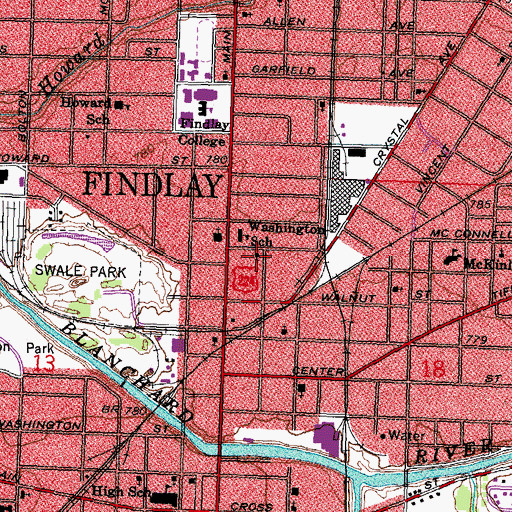 Topographic Map of Trinity Lutheran Church, OH
