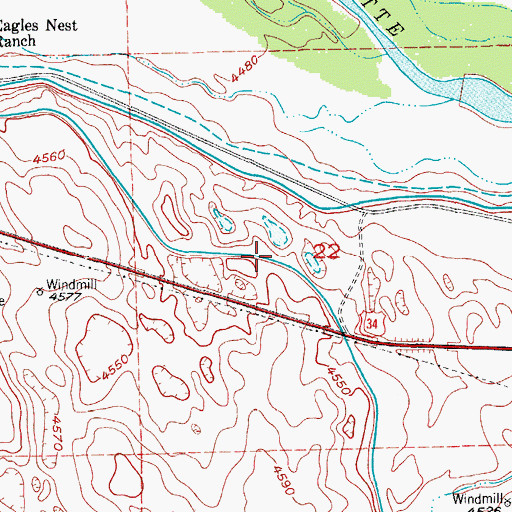 Topographic Map of Empire Intake Canal, CO