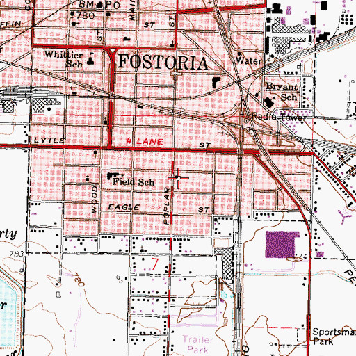 Topographic Map of Church of God, OH