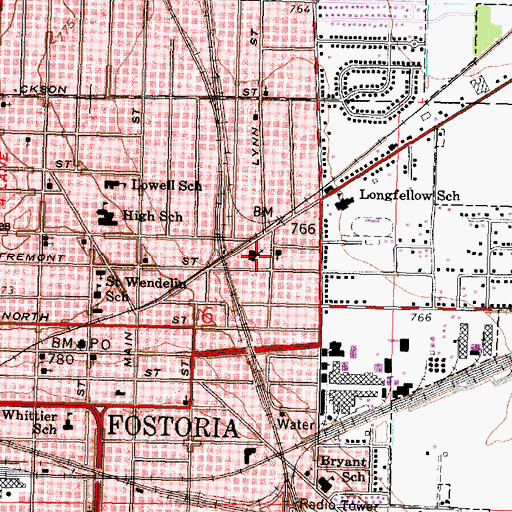 Topographic Map of Church of the Nazarene, OH