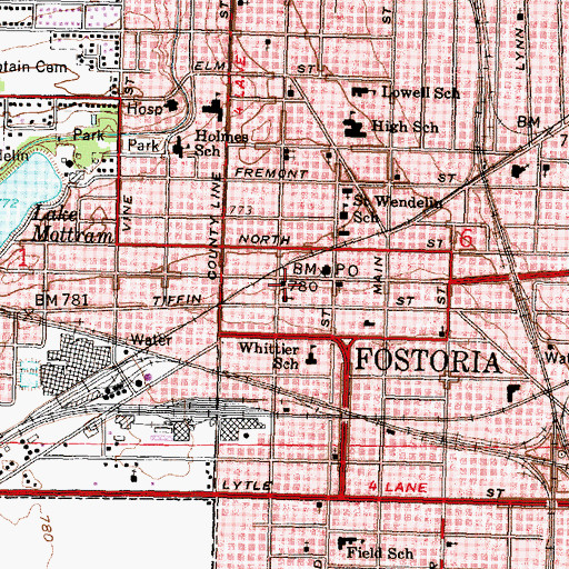 Topographic Map of First Church of Christ, OH