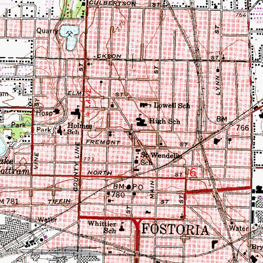 Topographic Map of First Church of Christ Scientist, OH