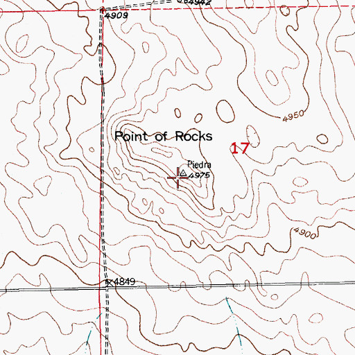 Topographic Map of Point of Rocks, CO