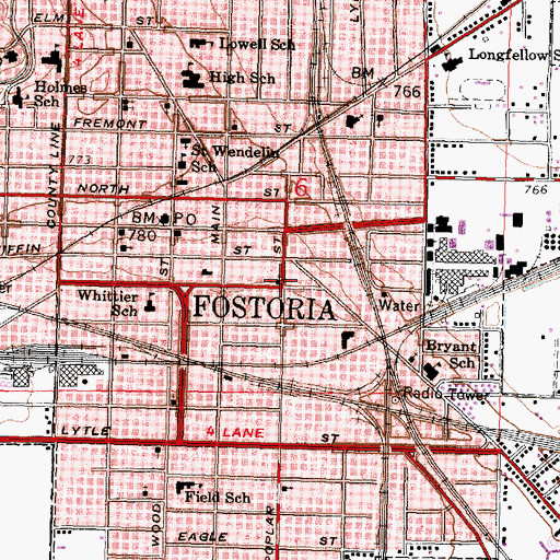 Topographic Map of First United Church of Christ, OH