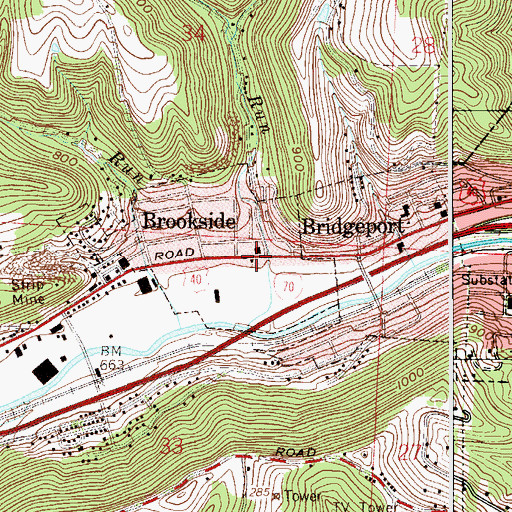 Topographic Map of Church of God, OH