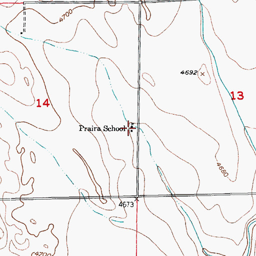 Topographic Map of Praira School, CO
