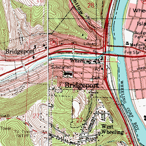 Topographic Map of Kirkwood Grade School (historical), OH