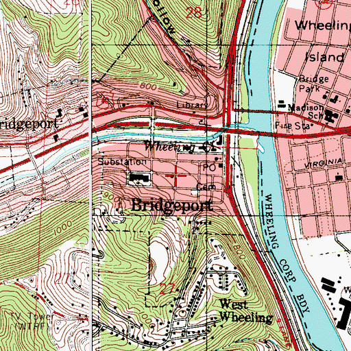 Topographic Map of Kirkwood Methodist Church, OH