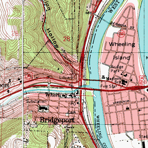 Topographic Map of Lombardy Heights, OH
