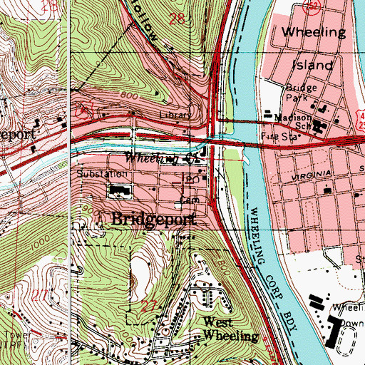 Topographic Map of Trinity Evangelical Lutheran Church (historical), OH