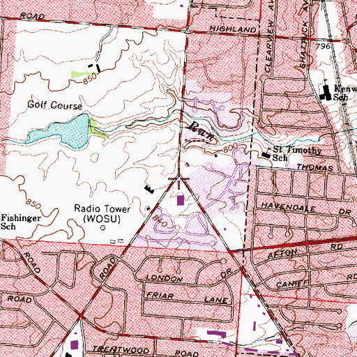 Topographic Map of Highway (historical), OH