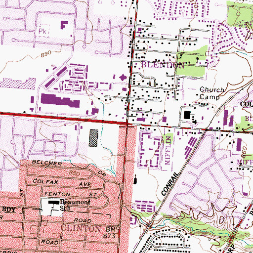 Topographic Map of Moores Corners, OH