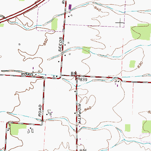 Topographic Map of Ridpath (historical), OH