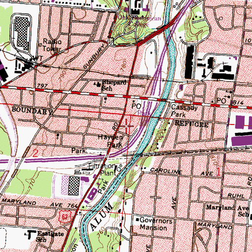 Topographic Map of Shepard, OH