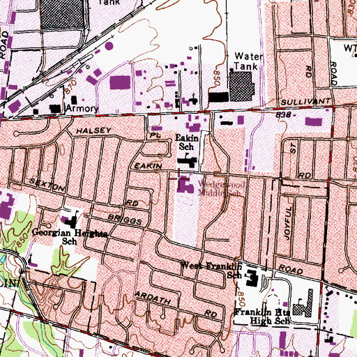 Topographic Map of Sullivants (historical), OH
