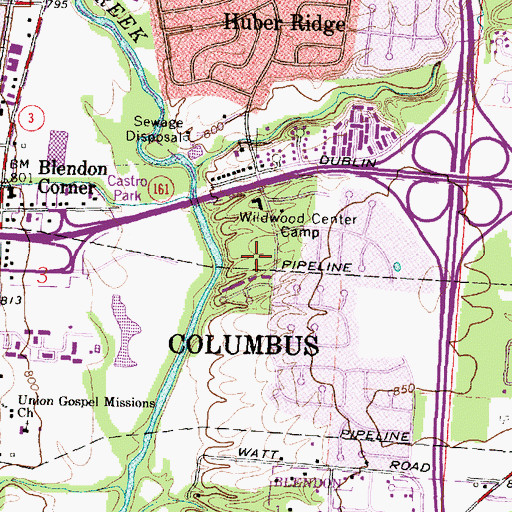 Topographic Map of Wildwood Springs (historical), OH