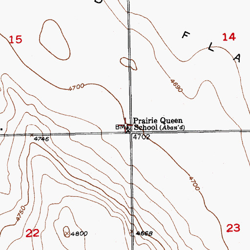 Topographic Map of Prairie Queen School, CO