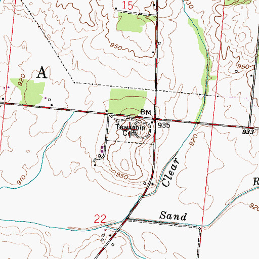 Topographic Map of Amanda Township Cemetery, OH