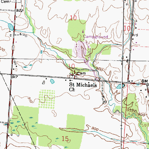 Topographic Map of Bickel Cemetery, OH