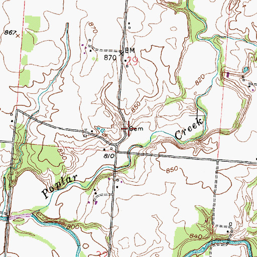 Topographic Map of Bright Cemetery, OH