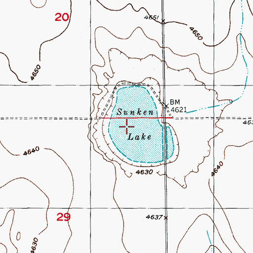 Topographic Map of Sunken Lake, CO
