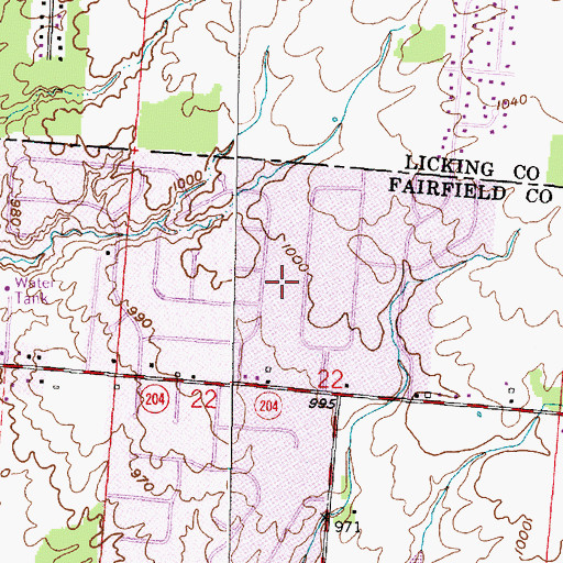 Topographic Map of Chevington Woods North, OH