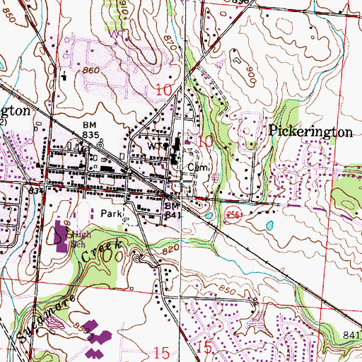 Topographic Map of Dovel Memorial Cemetery, OH