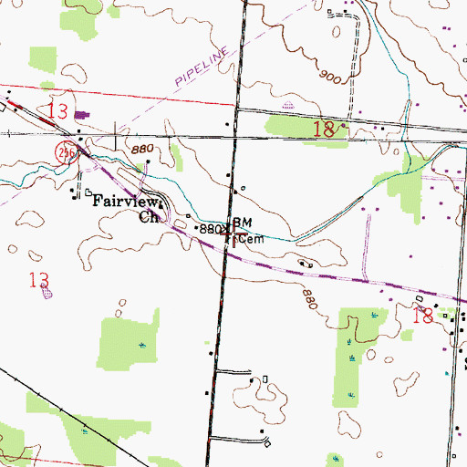 Topographic Map of Fairview-Ritter Cemetery, OH