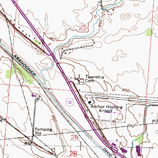 Topographic Map of Greenfield Township Cemetery, OH