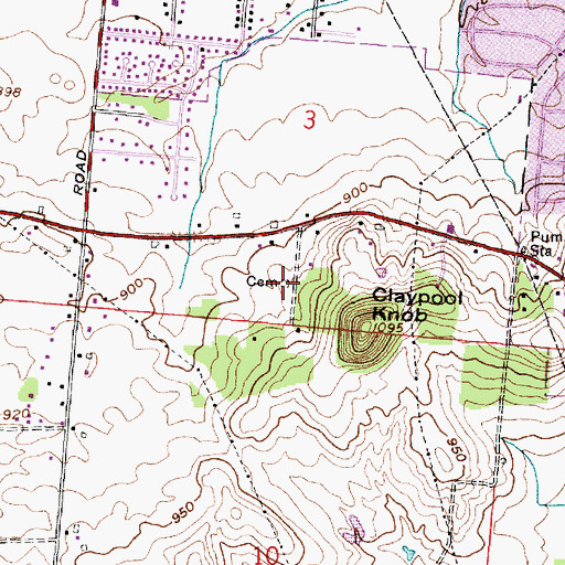 Topographic Map of Guseman Cemetery, OH