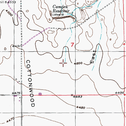 Topographic Map of Middle Cottonwood Draw, CO