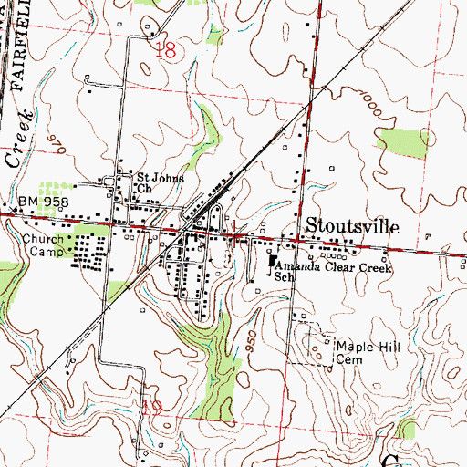 Topographic Map of Heidelberg Reformed United Church of Christ, OH