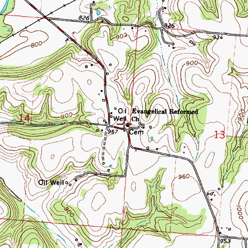 Topographic Map of Jerusalem Cemetery, OH