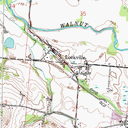 Topographic Map of Lockville Park, OH
