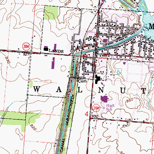 Topographic Map of Millersport Cemetery, OH