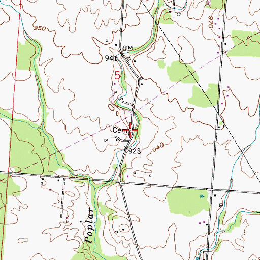 Topographic Map of Mount Olive Cemetery, OH