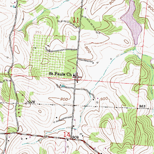 Topographic Map of Myers Cemetery, OH