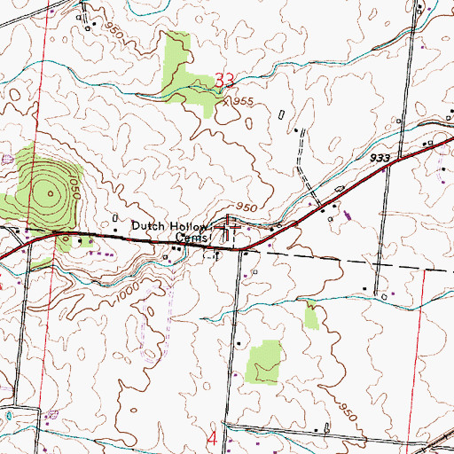 Topographic Map of New Dutch Hollow Cemetery, OH
