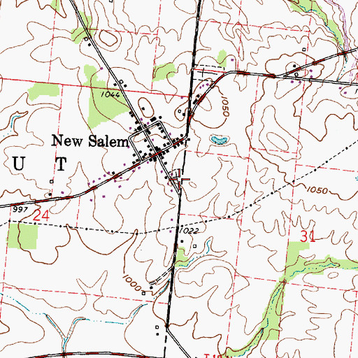 Topographic Map of New Salem Methodist Protestant Cemetery, OH