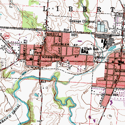 Topographic Map of Old Basil Cemetery, OH