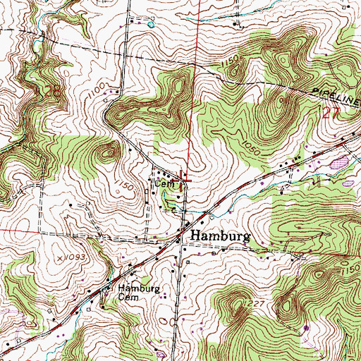 Topographic Map of Old Methodist Cemetery, OH