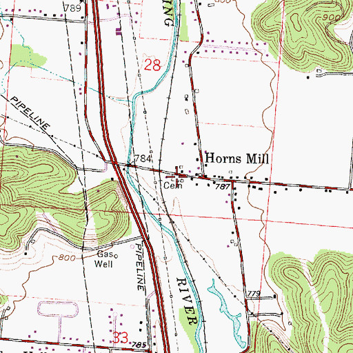 Topographic Map of Ream Cemetery, OH